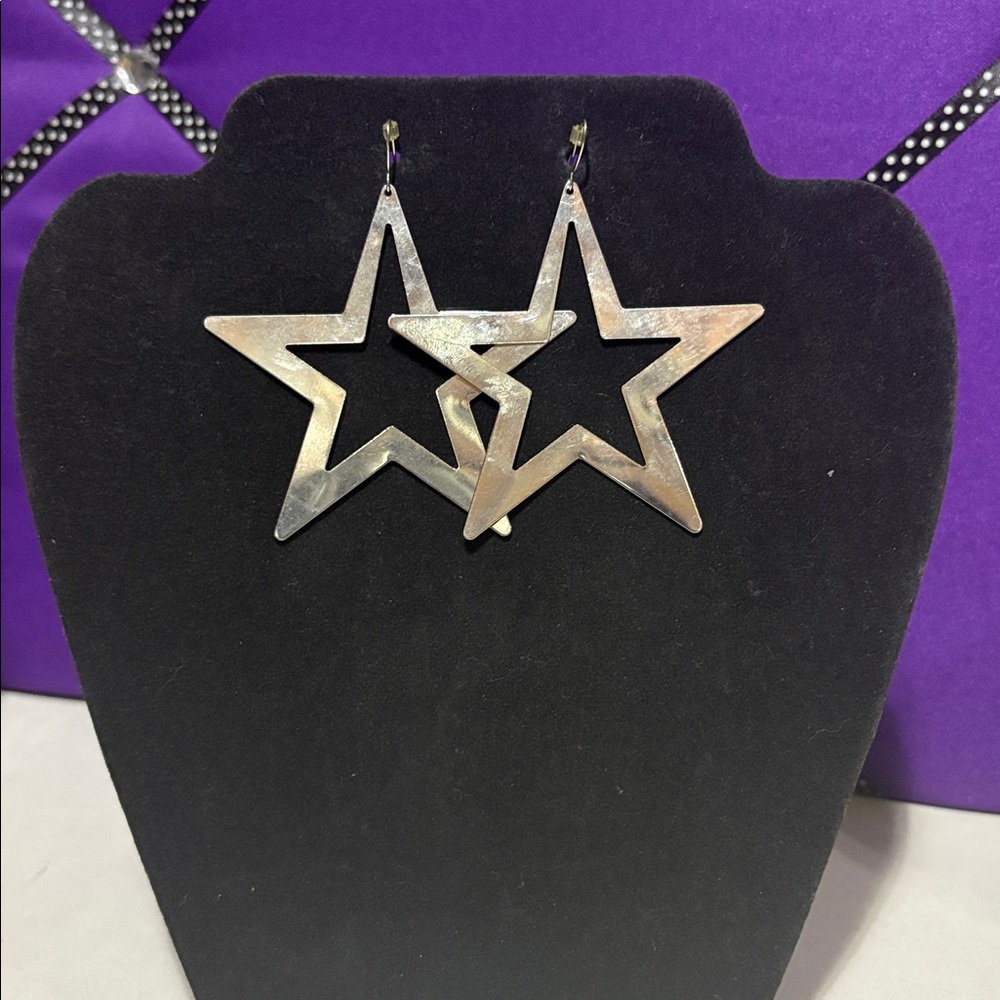 Vintage Silver Star Earrings